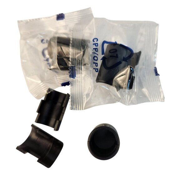 Wire Shelf Lock Clips 4 Pairs Brackets Split Sleeves Plastic For 1" Diameter Pos - Picture 2 of 4